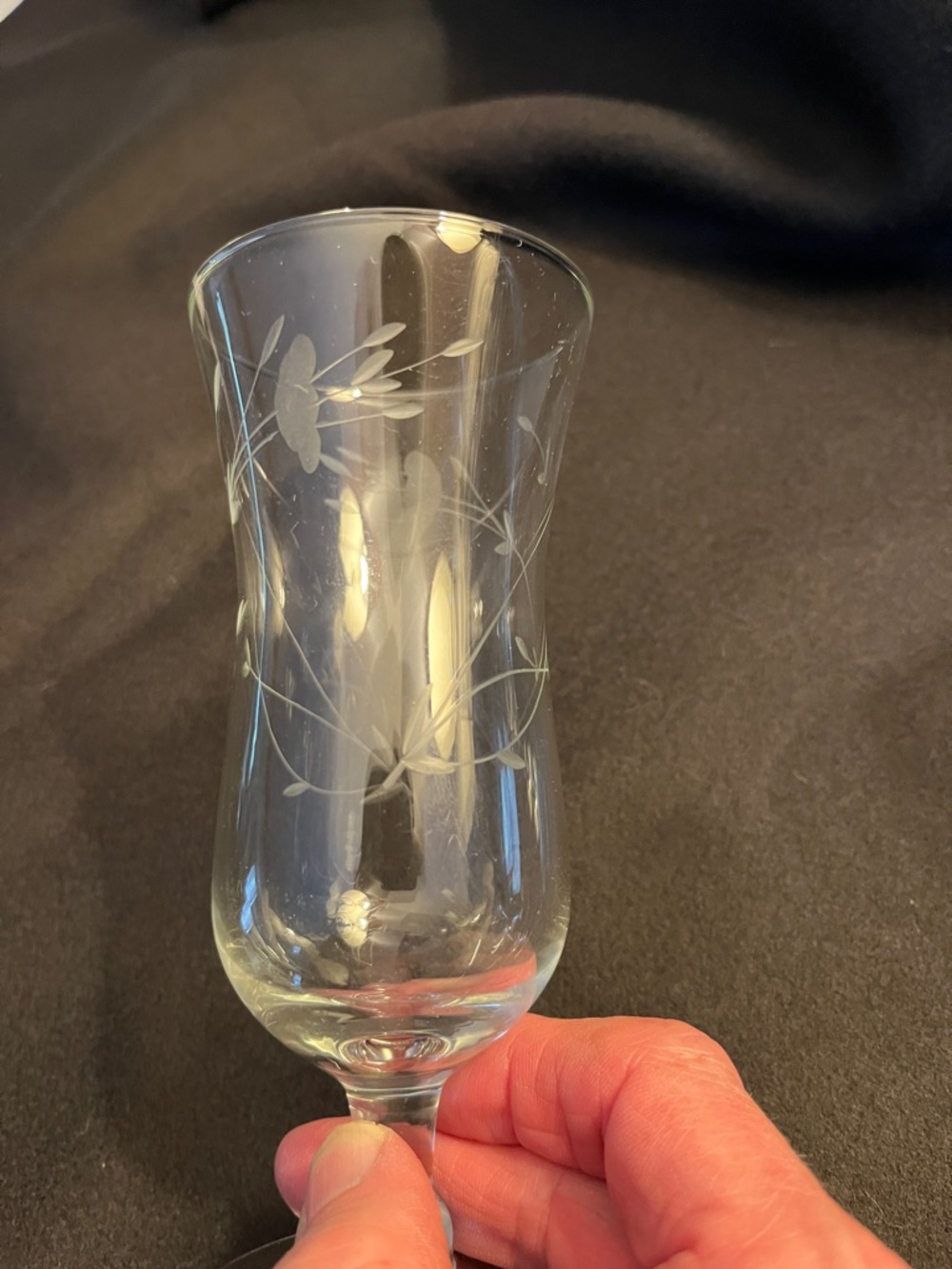MCM Princess House Heritage Etched crystal  hurricane  Parfait Glasses  Set of 4 - Picture 2 of 3